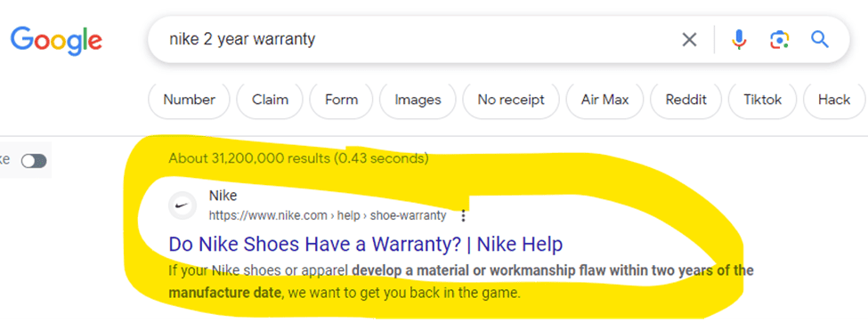 A Google search page featuring a yellow circle and helpful tips.